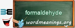 WordMeaning blackboard for formaldehyde